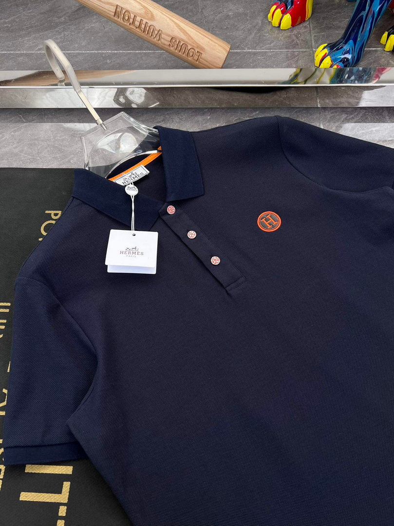 Hermes H072325 H Embroidered Buttoned Polo Shirt H55329