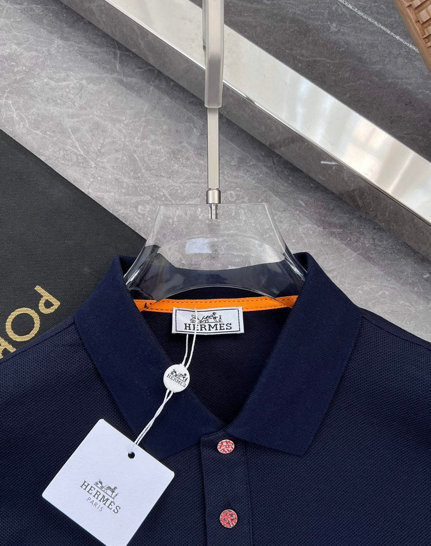 Hermes H072325 H Embroidered Buttoned Polo Shirt H55329 - M - View 3
