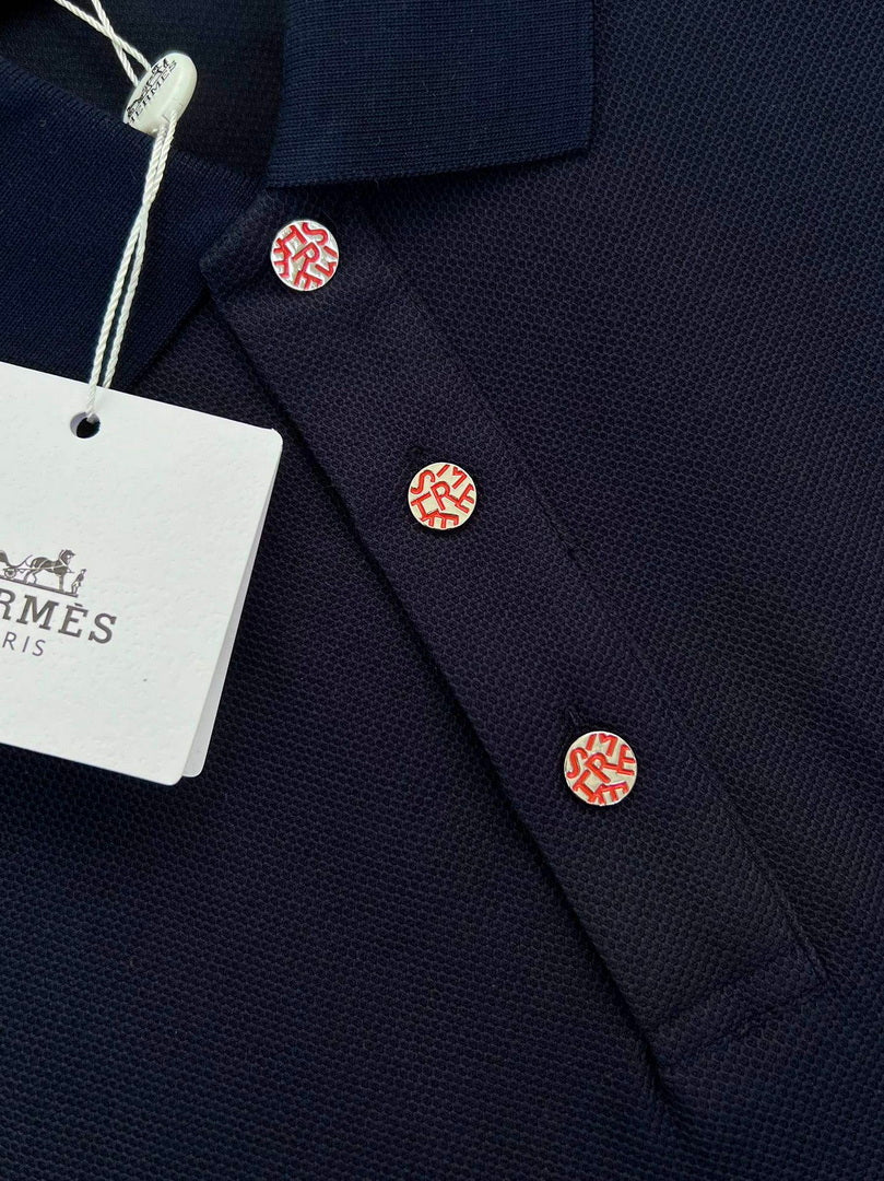 Hermes H072325 H Embroidered Buttoned Polo Shirt H55329