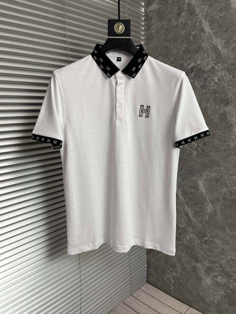 Hermes H072325 H Embroidered Buttoned Polo Shirt H55330