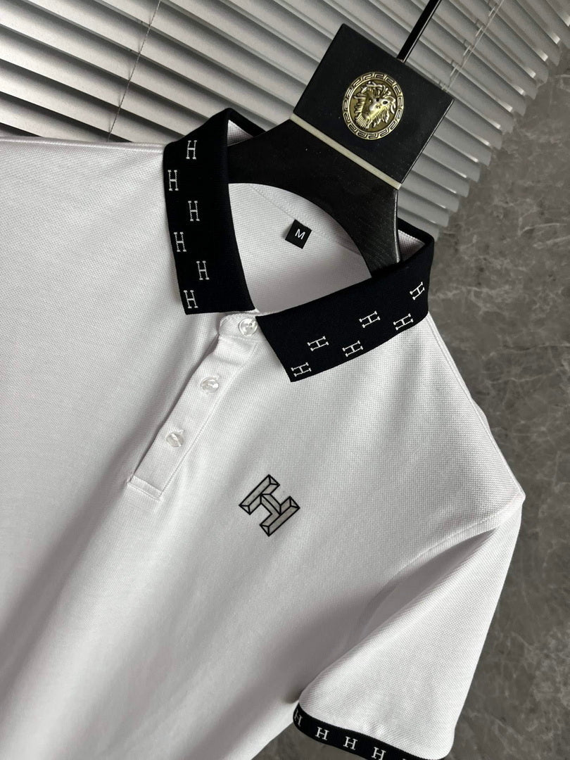 Hermes H072325 H Embroidered Buttoned Polo Shirt H55330