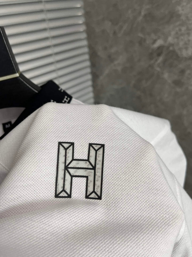 Hermes H072325 H Embroidered Buttoned Polo Shirt H55330