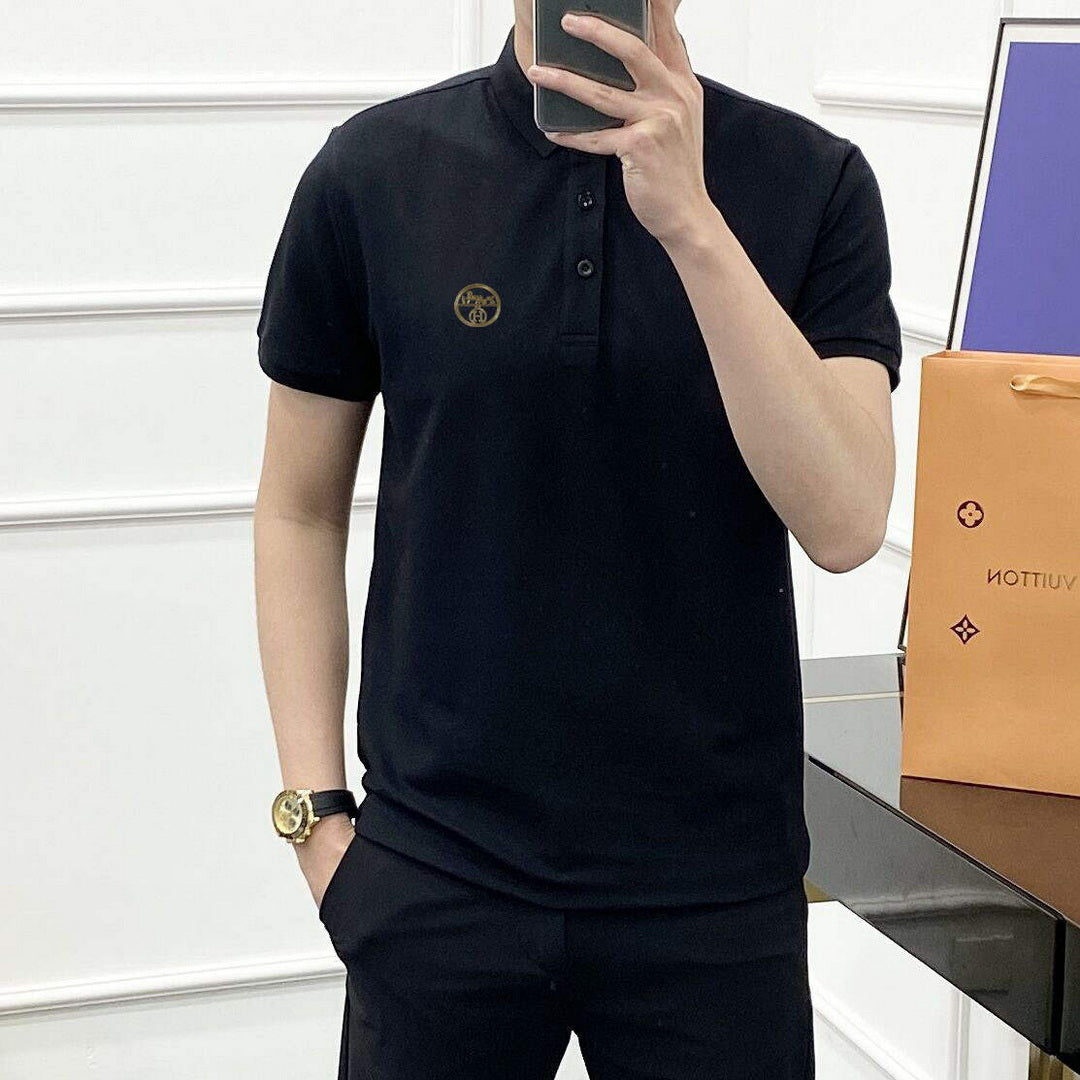 Hermes H072325 H Embroidered Buttoned Polo Shirt H55336