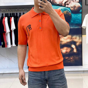 Hermes H072325 H Embroidered Buttoned Polo Shirt H55338 - M - View 1