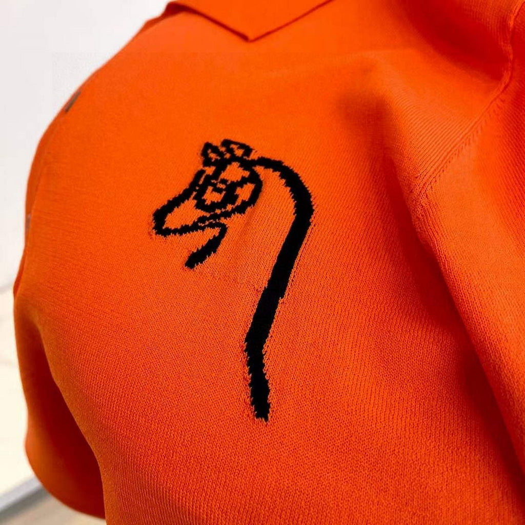 Hermes H072325 H Embroidered Buttoned Polo Shirt H55338