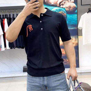 Hermes H072325 H Embroidered Buttoned Polo Shirt H55339 - M - View 1