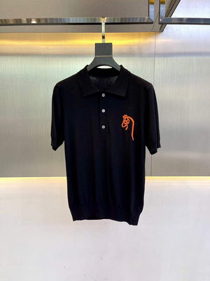 Hermes H072325 H Embroidered Buttoned Polo Shirt H55339 - M - View 8