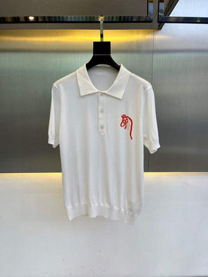 Hermes H072325 H Embroidered Buttoned Polo Shirt H55340 - M - View 4