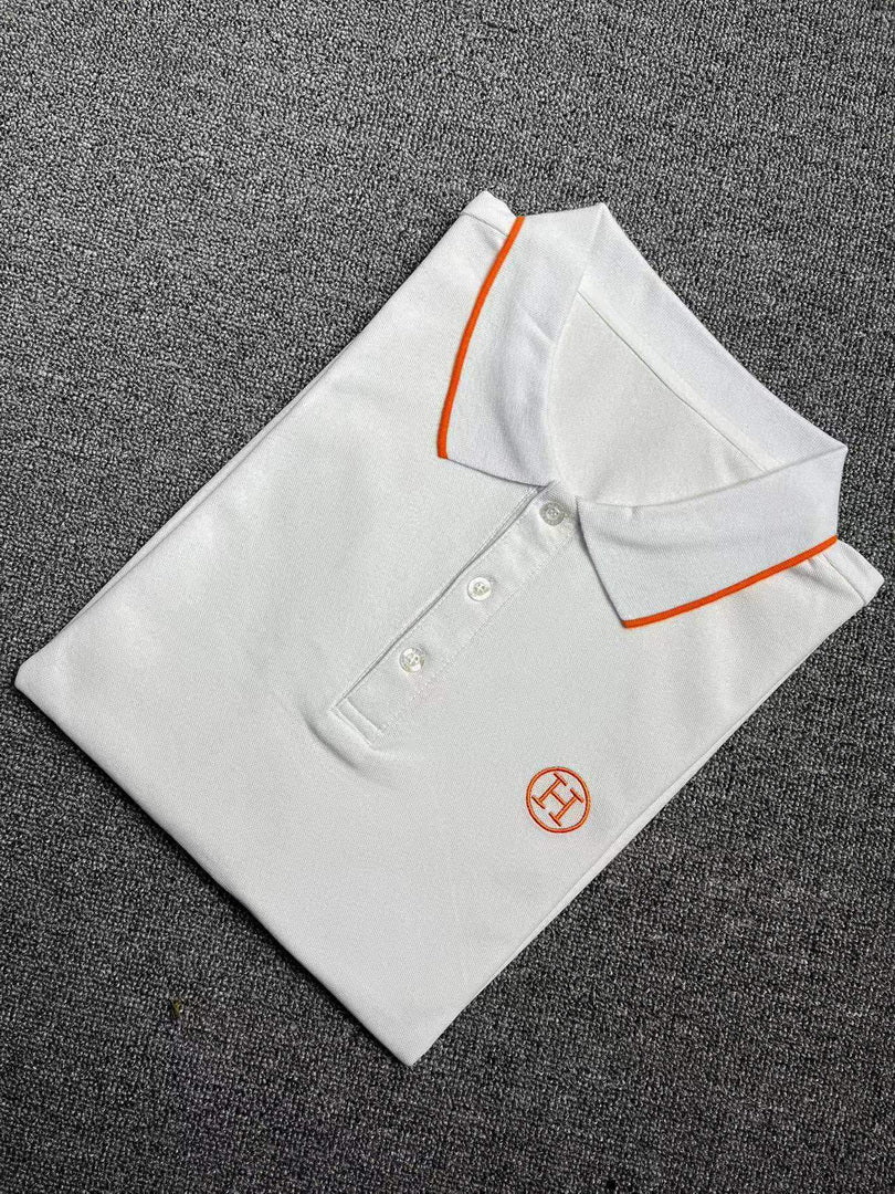 Hermes H072325 H Embroidered Buttoned Polo Shirt H55341