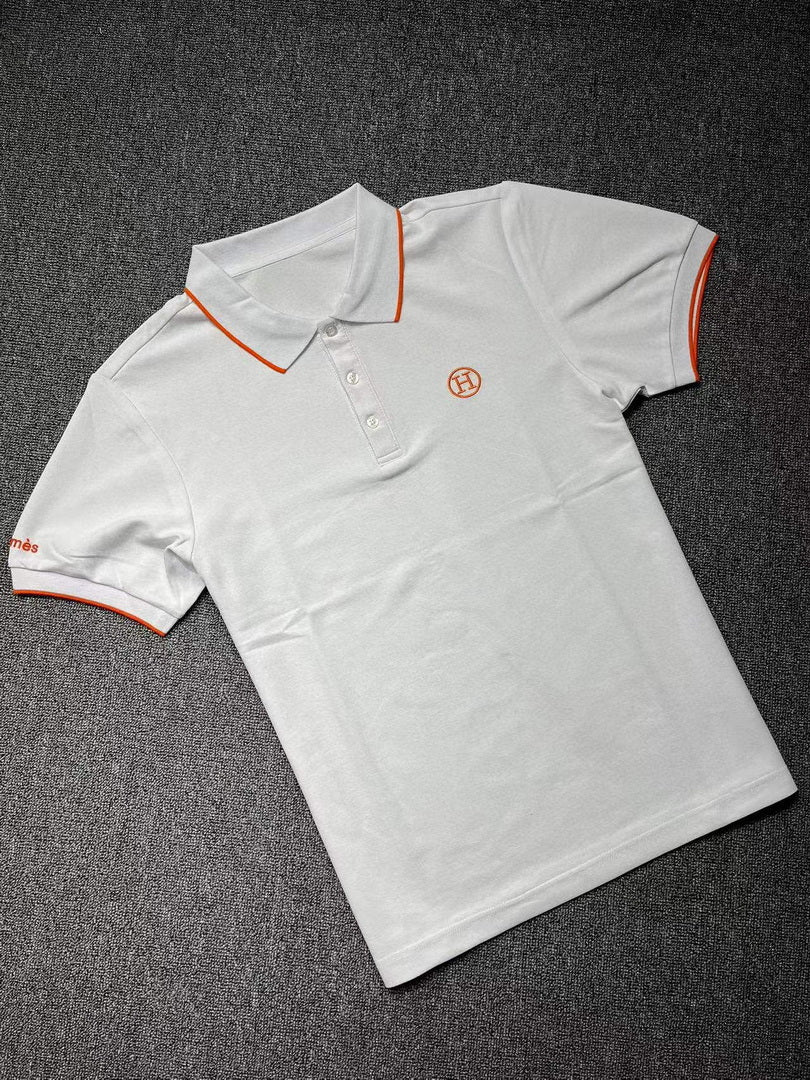 Hermes H072325 H Embroidered Buttoned Polo Shirt H55341