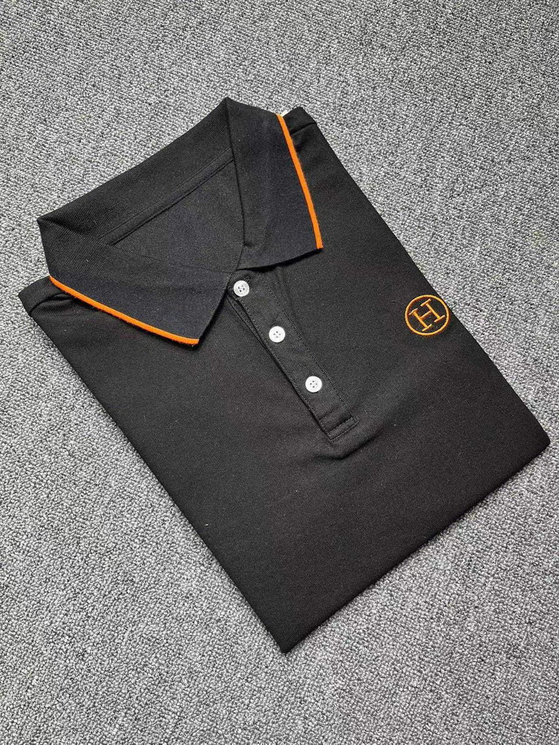 Hermes H072325 H Embroidered Buttoned Polo Shirt H55342