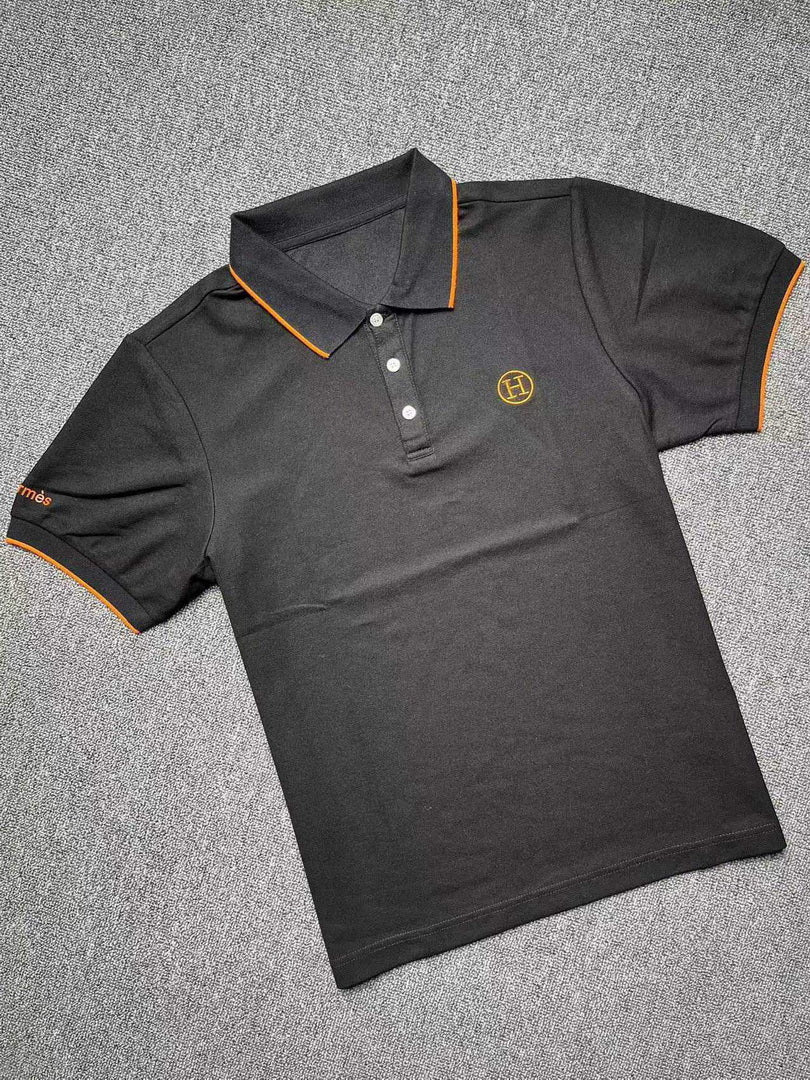 Hermes H072325 H Embroidered Buttoned Polo Shirt H55342