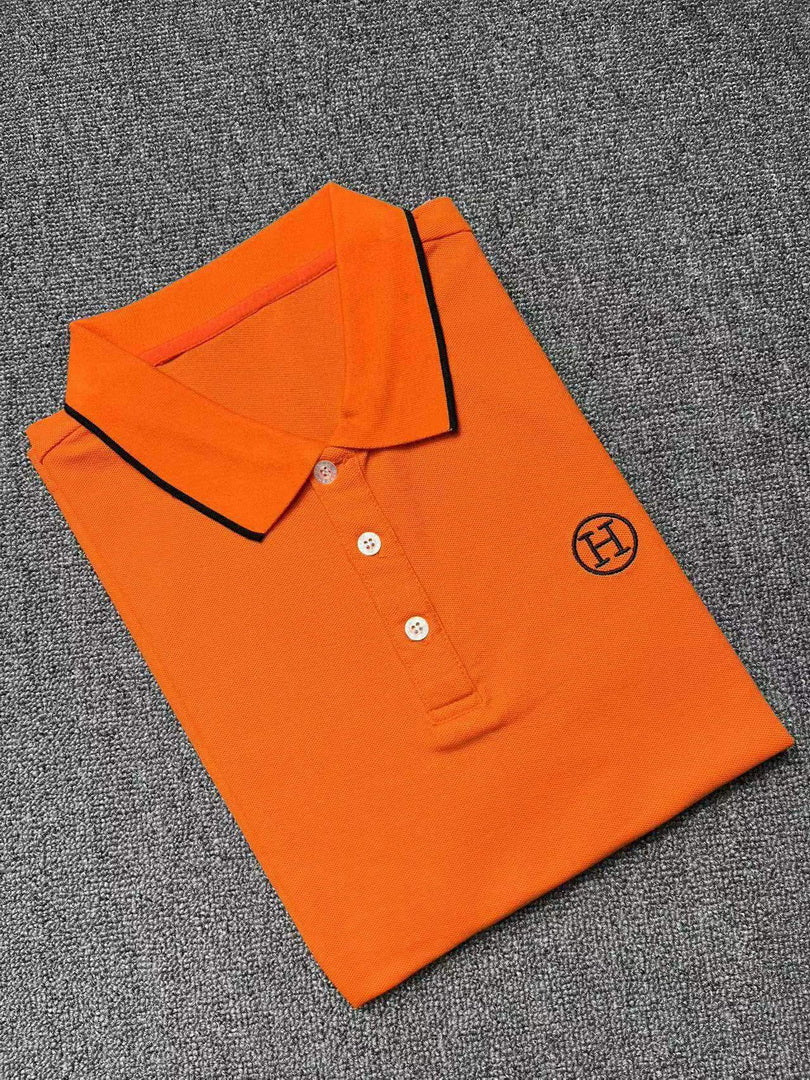 Hermes H072325 H Embroidered Buttoned Polo Shirt H55343