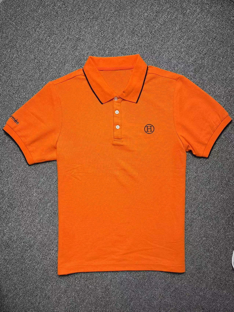 Hermes H072325 H Embroidered Buttoned Polo Shirt H55343