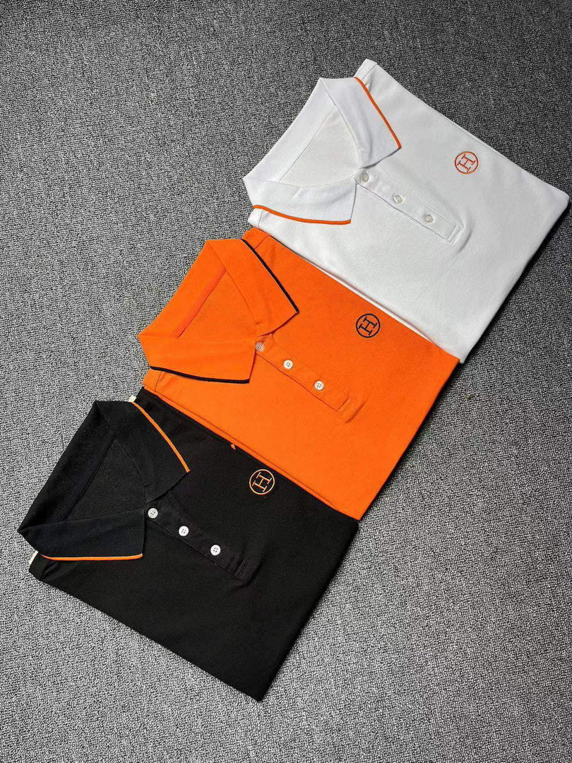 Hermes H072325 H Embroidered Buttoned Polo Shirt H55343