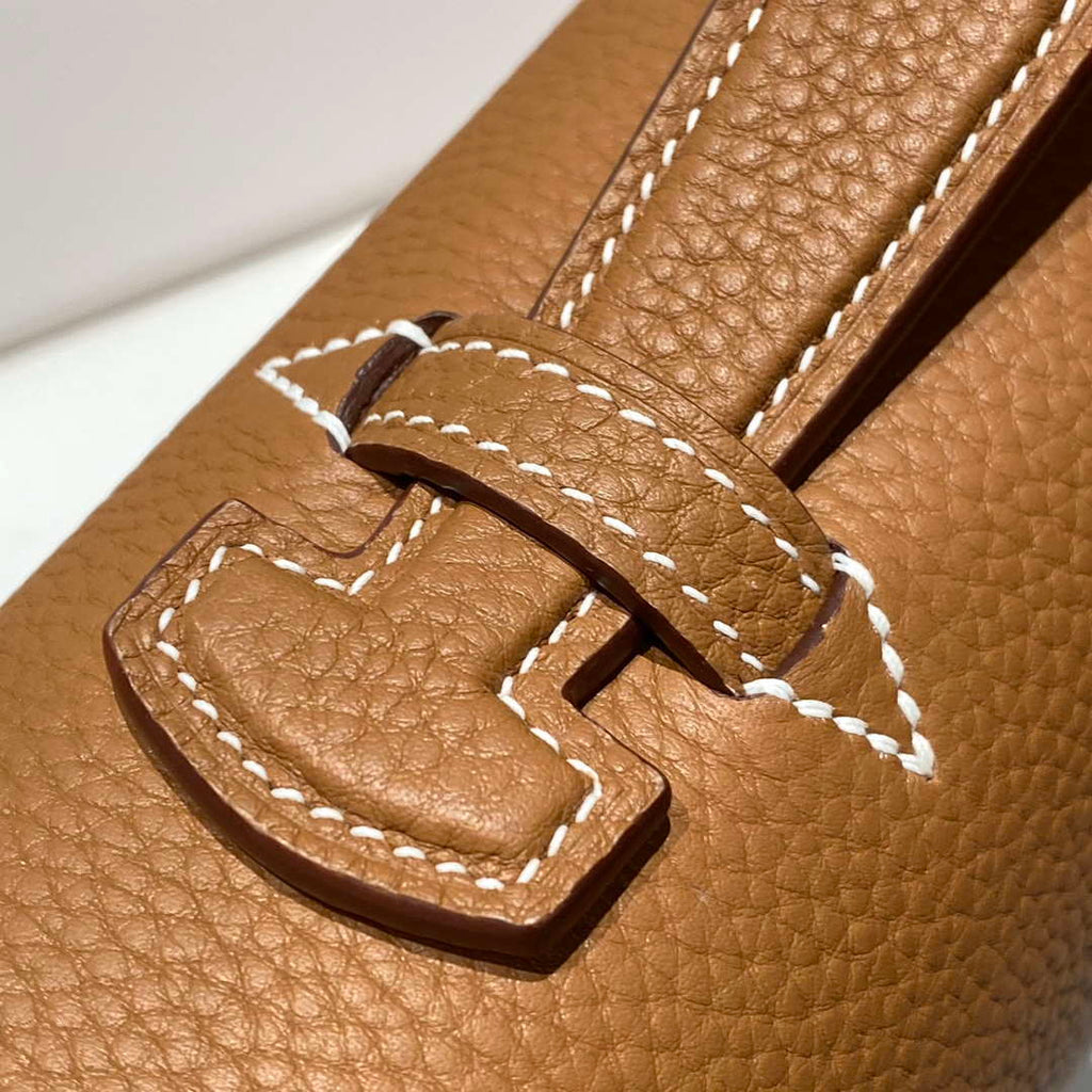 Hermes H074409CBH0 Men Sac a depeches light 1-37 briefcase Golden Brown