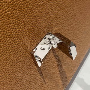 Hermes H074409CBH0 Men Sac a depeches light 1-37 briefcase Golden Brown - Default Title - View 8