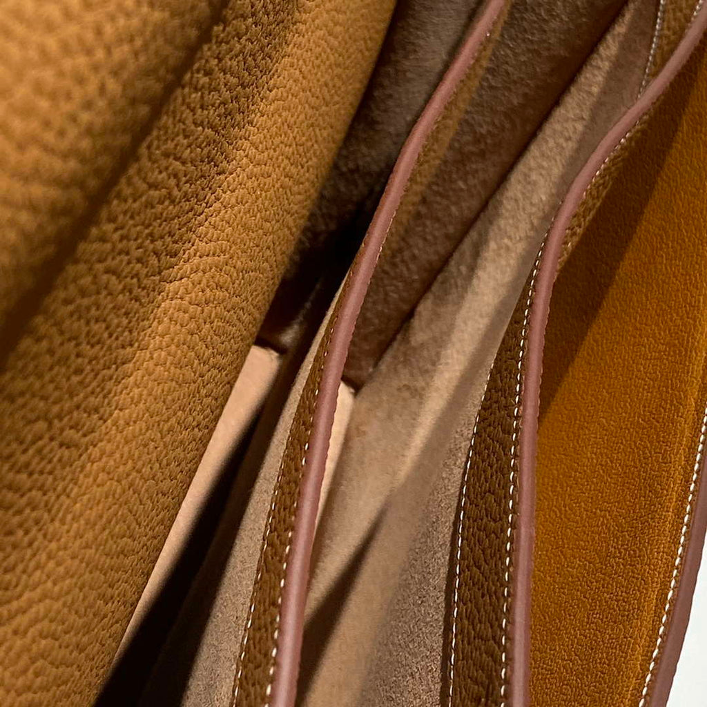 Hermes H074409CBH0 Men Sac a depeches light 1-37 briefcase Golden Brown