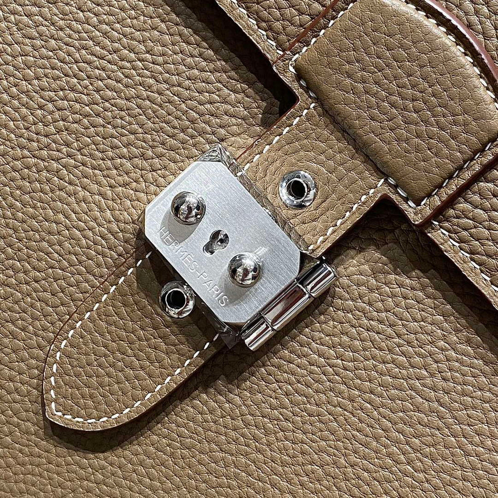 Hermes H074409CBH0 Men Sac a depeches light 1-37 briefcase Elephant Gray