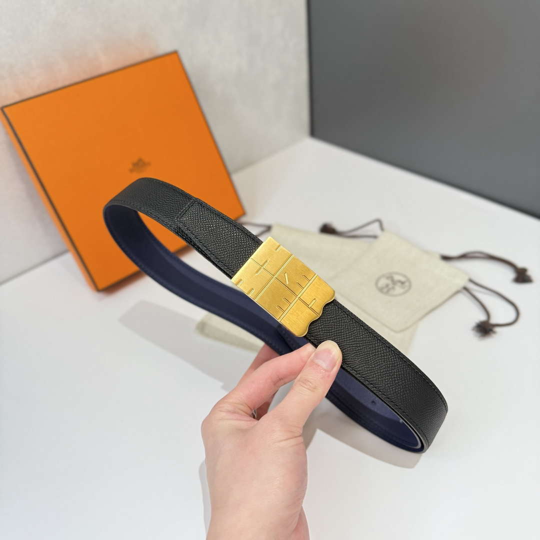 Hermes H074562CK05 H belt buckle & Reversible leather strap 32 mm H88060