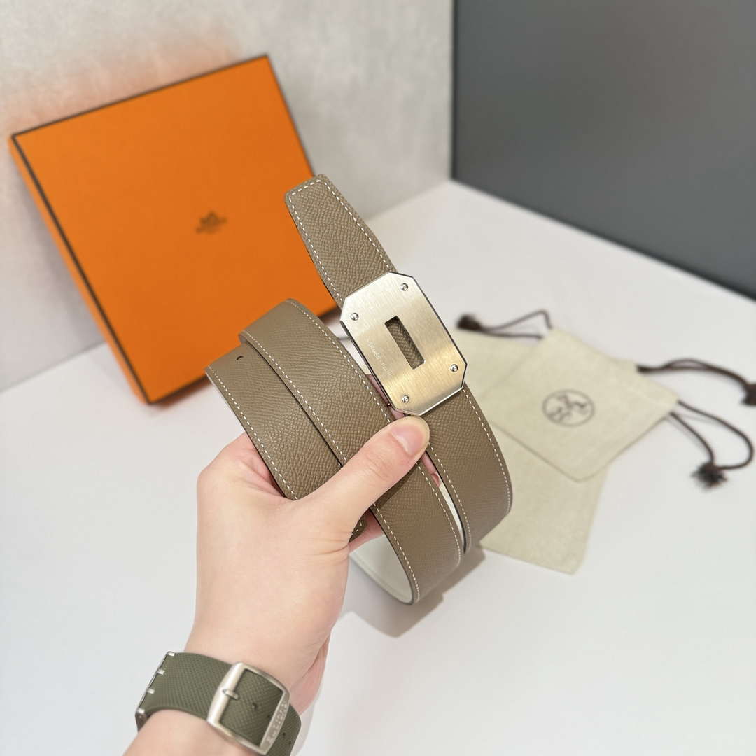 Hermes H074562CK05 H belt buckle & Reversible leather strap 32 mm H88063