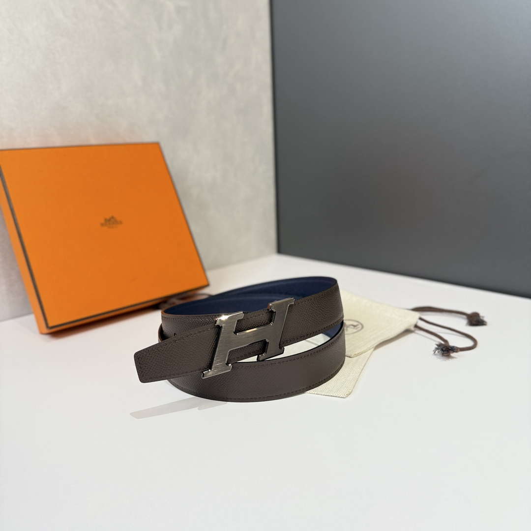 Hermes H074562CK05 H belt buckle & Reversible leather strap 32 mm H88064