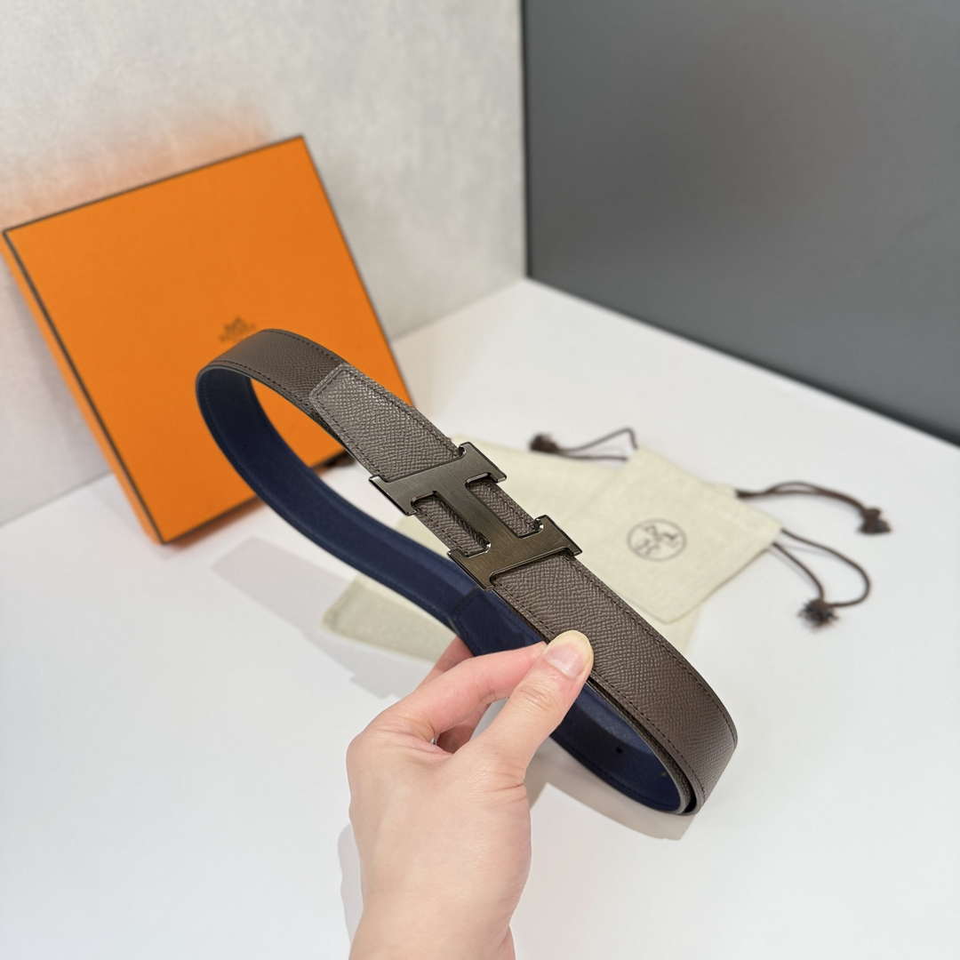 Hermes H074562CK05 H belt buckle & Reversible leather strap 32 mm H88064
