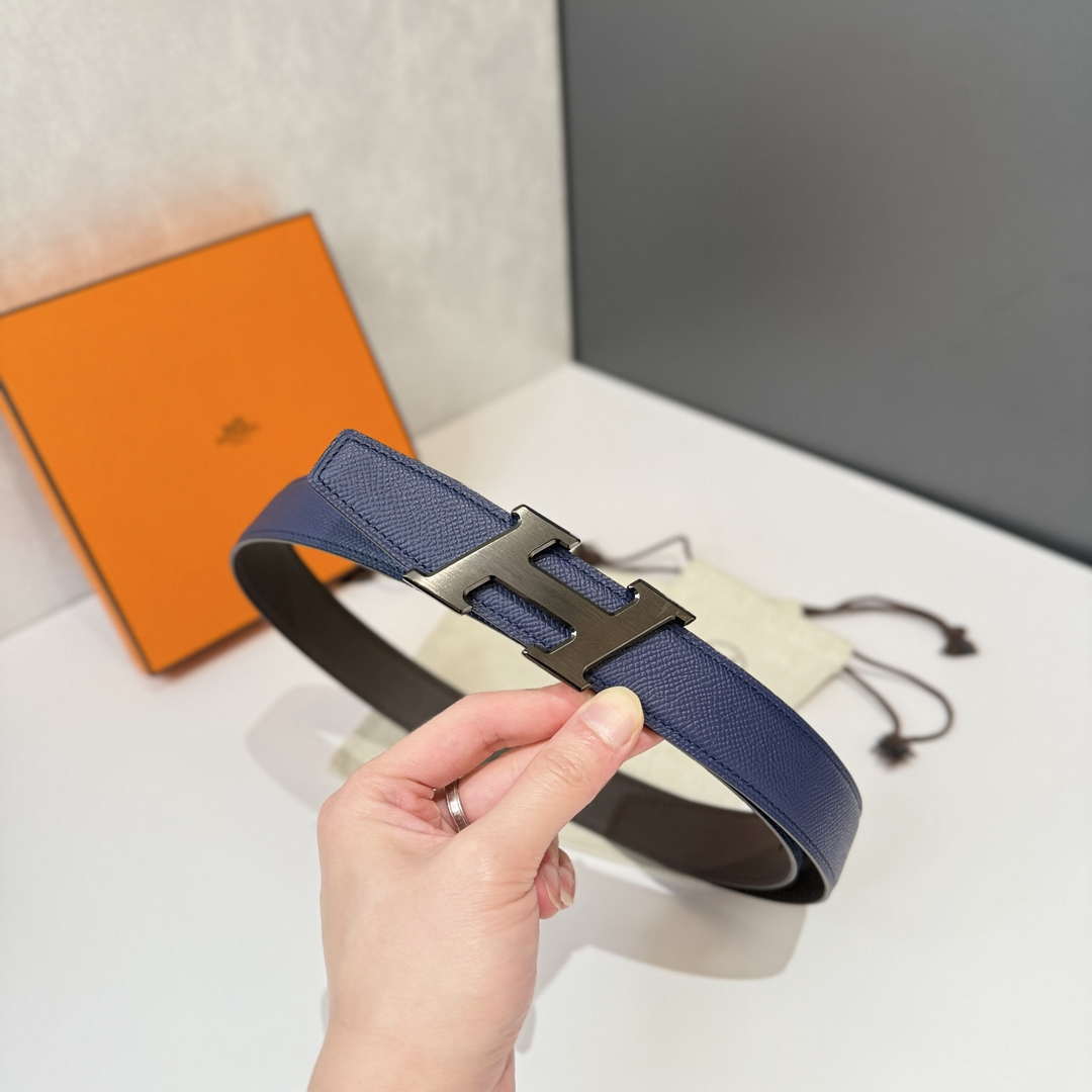 Hermes H074562CK05 H belt buckle & Reversible leather strap 32 mm H88064