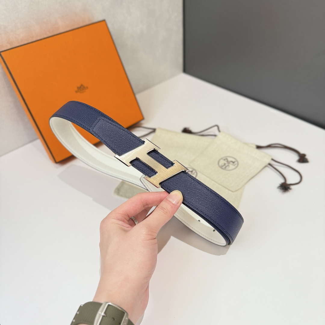 Hermes H074562CK05 H belt buckle & Reversible leather strap 32 mm H88065