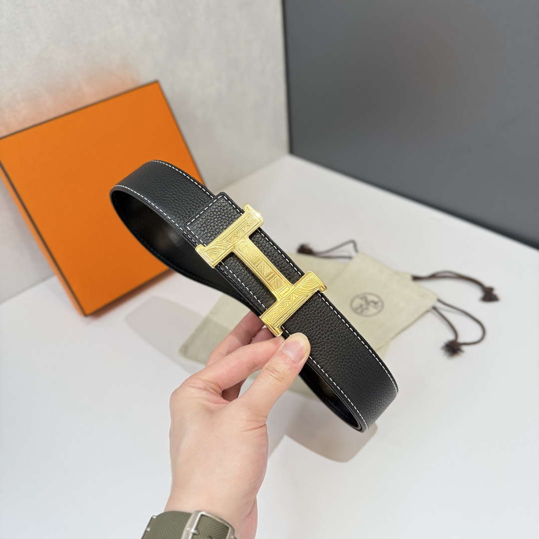 Hermes H074562CP2K H belt buckle & Reversible leather strap H88066