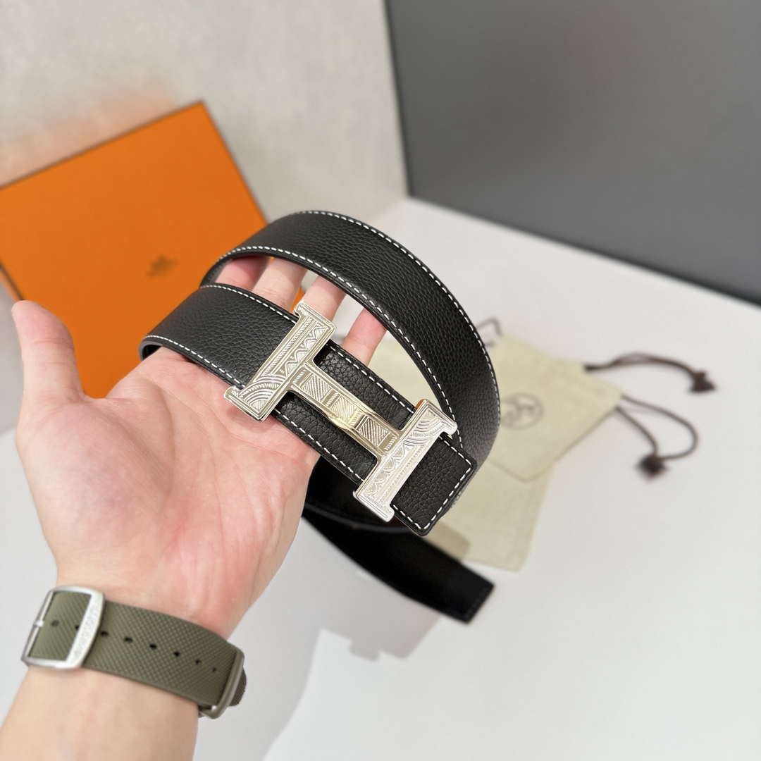 Hermes H074562CP2K H belt buckle & Reversible leather strap H88067