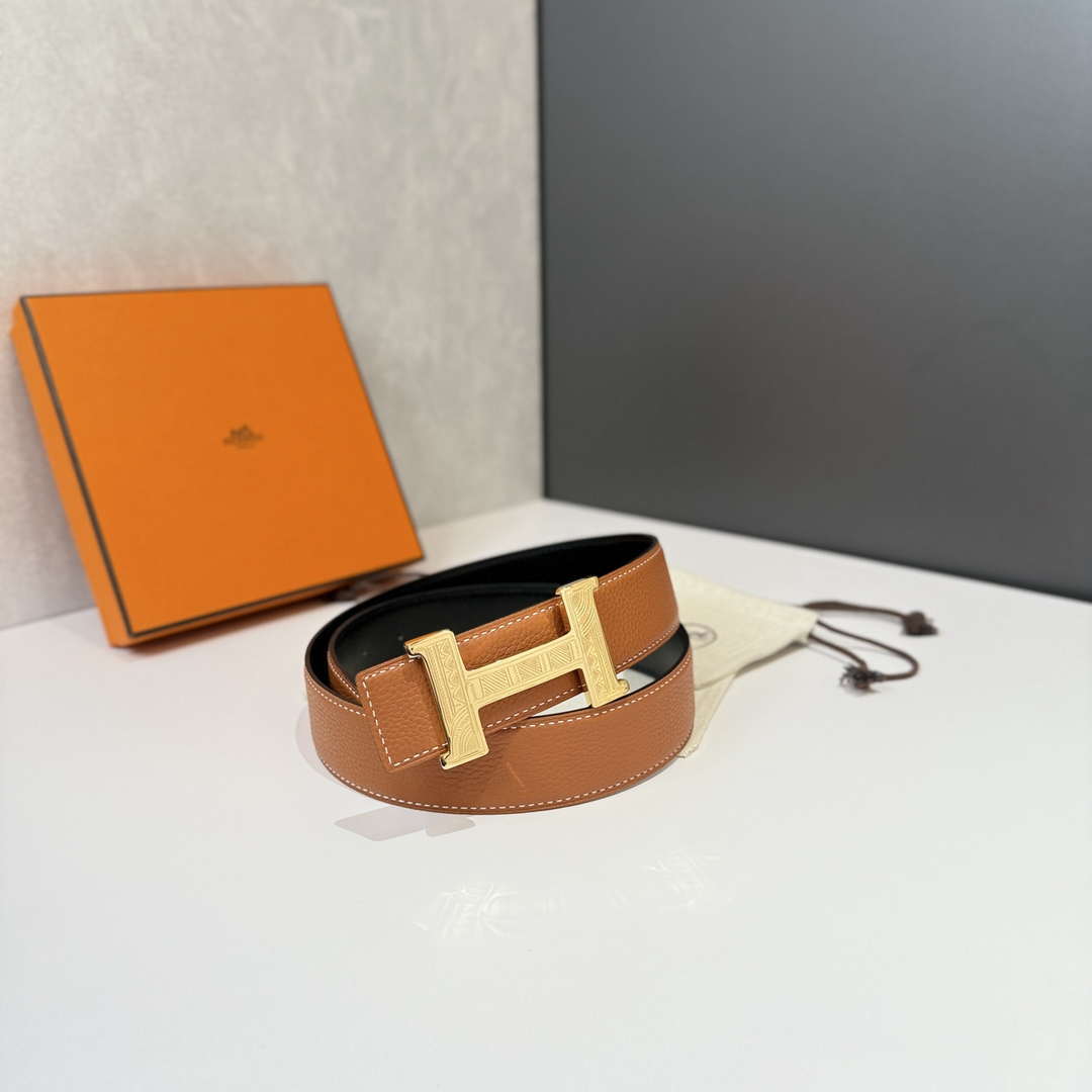 Hermes H074562CP2K H belt buckle & Reversible leather strap H88068
