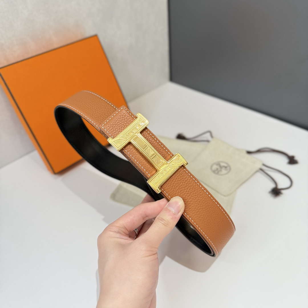 Hermes H074562CP2K H belt buckle & Reversible leather strap H88068