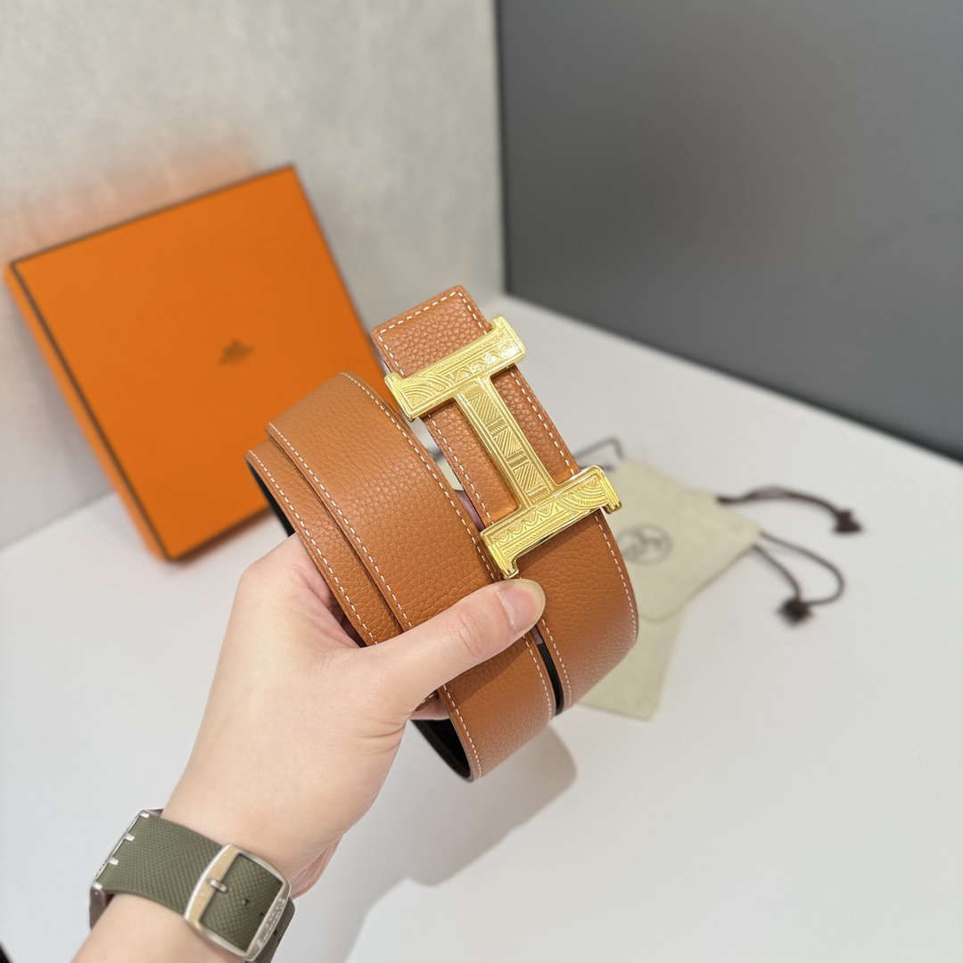 Hermes H074562CP2K H belt buckle & Reversible leather strap H88068