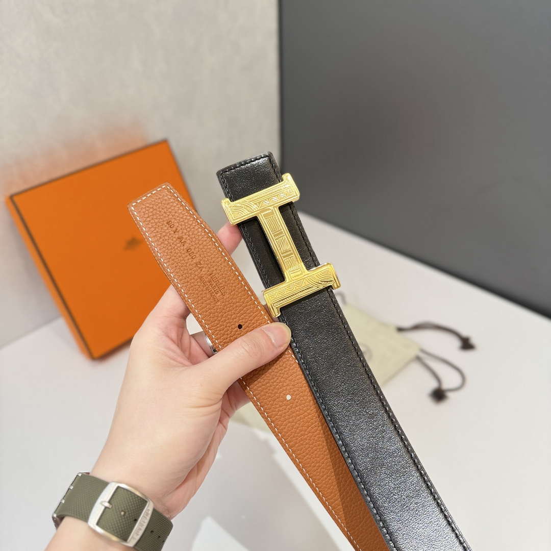 Hermes H074562CP2K H belt buckle & Reversible leather strap H88068