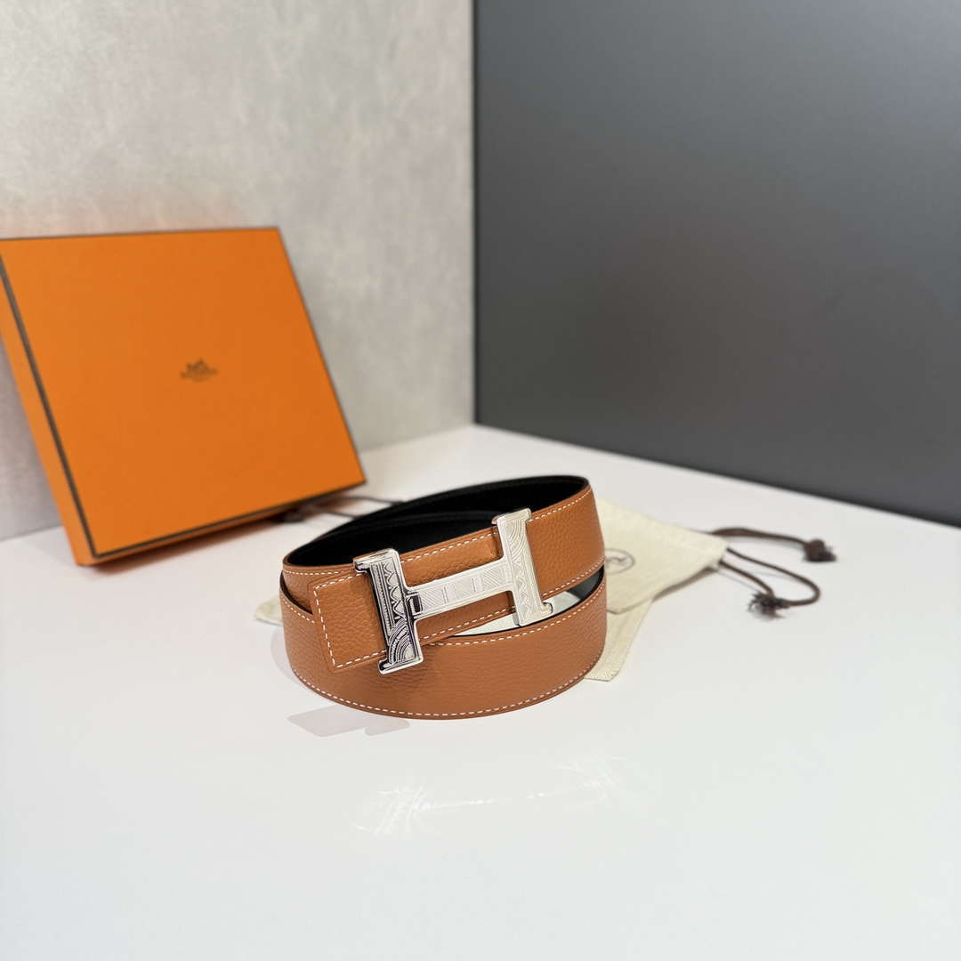 Hermes H074562CP2K H belt buckle & Reversible leather strap H88069 - '--Please Select-- - View 1