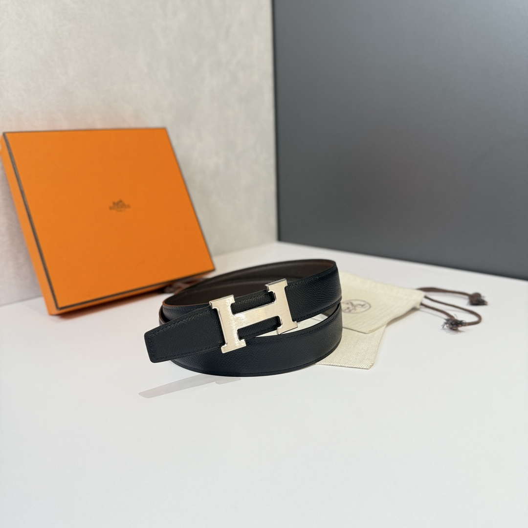 Hermes H074562CP2K H belt buckle & Reversible leather strap H88072 - '--Please Select-- - View 1