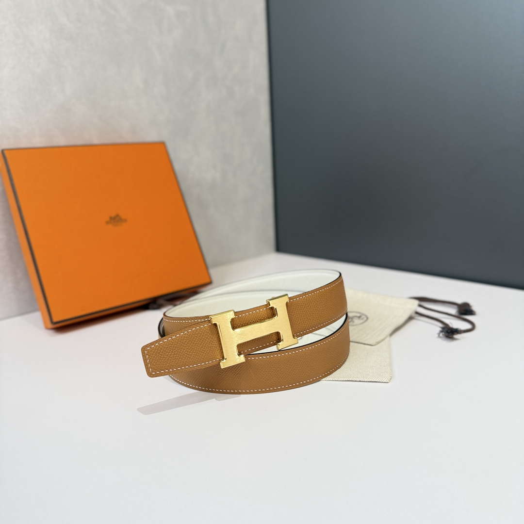 Hermes H074562CP2K H belt buckle & Reversible leather strap H88071