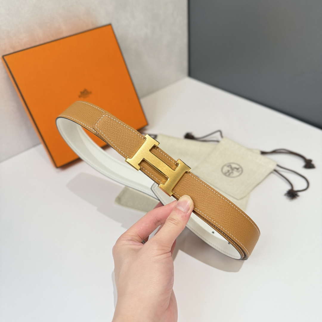 Hermes H074562CP2K H belt buckle & Reversible leather strap H88071
