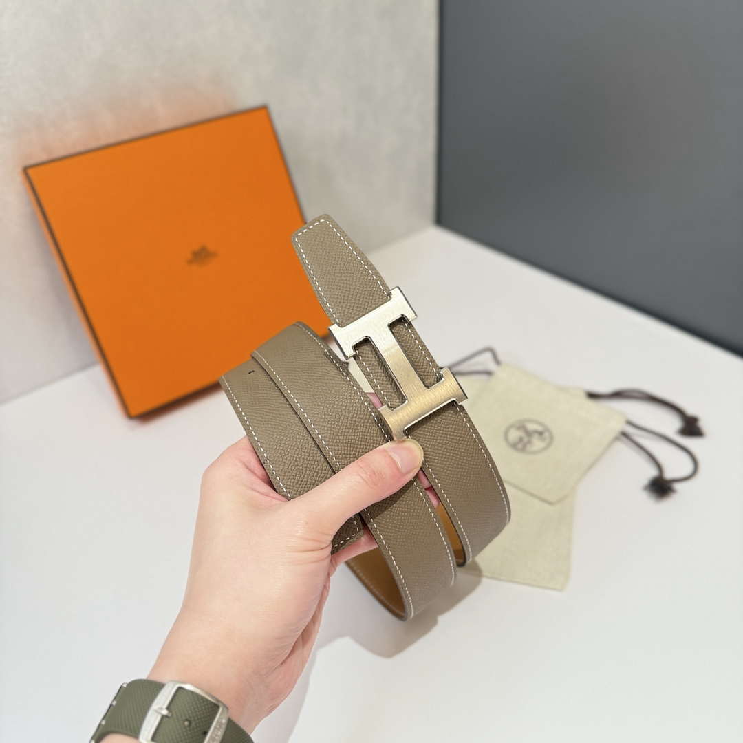 Hermes H074562CP2K H belt buckle & Reversible leather strap H88073