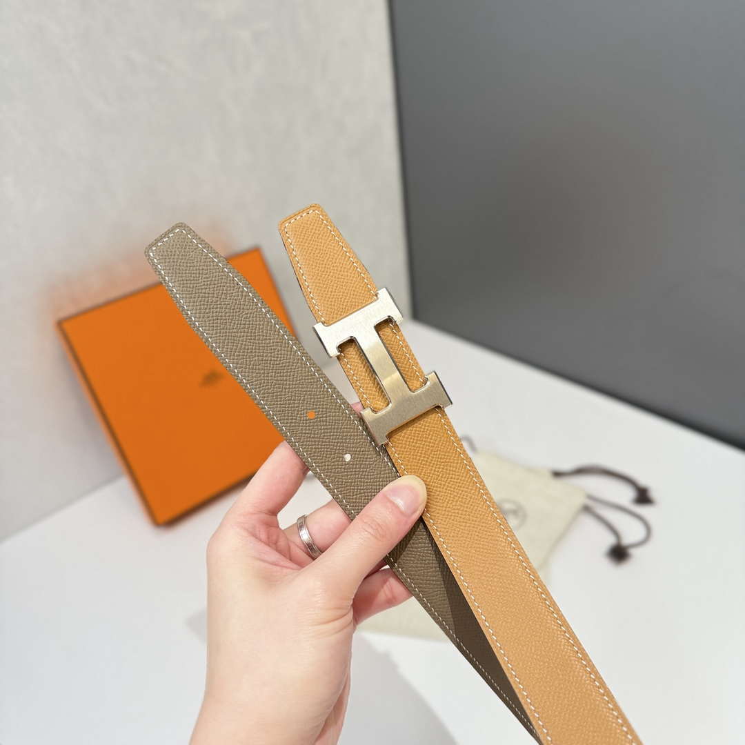 Hermes H074562CP2K H belt buckle & Reversible leather strap H88073