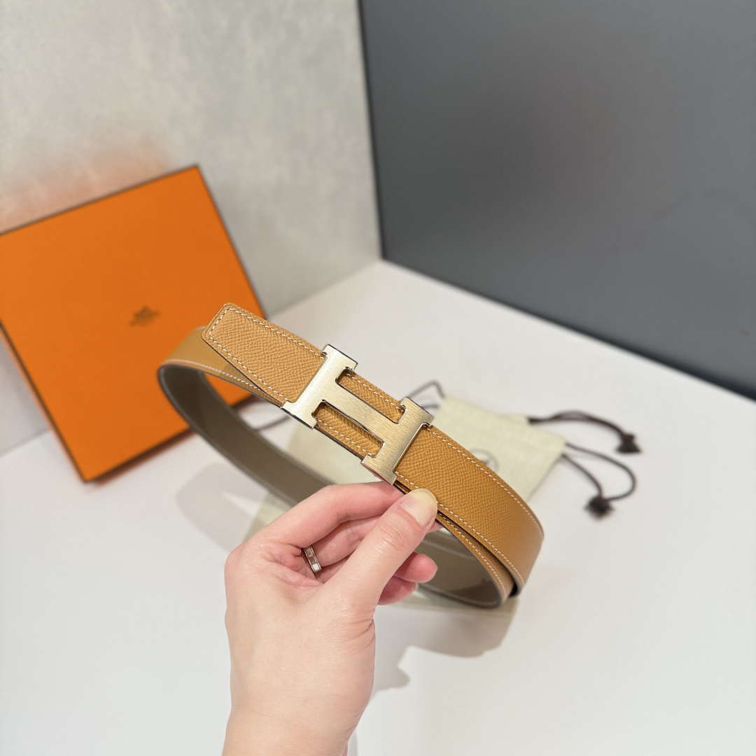 Hermes H074562CP2K H belt buckle & Reversible leather strap H88073