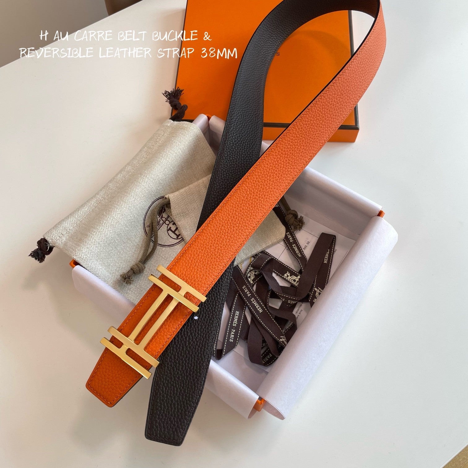 Hermes H074562CUZ3 Constance belt buckle & Reversible leather strap 38 mm H990010