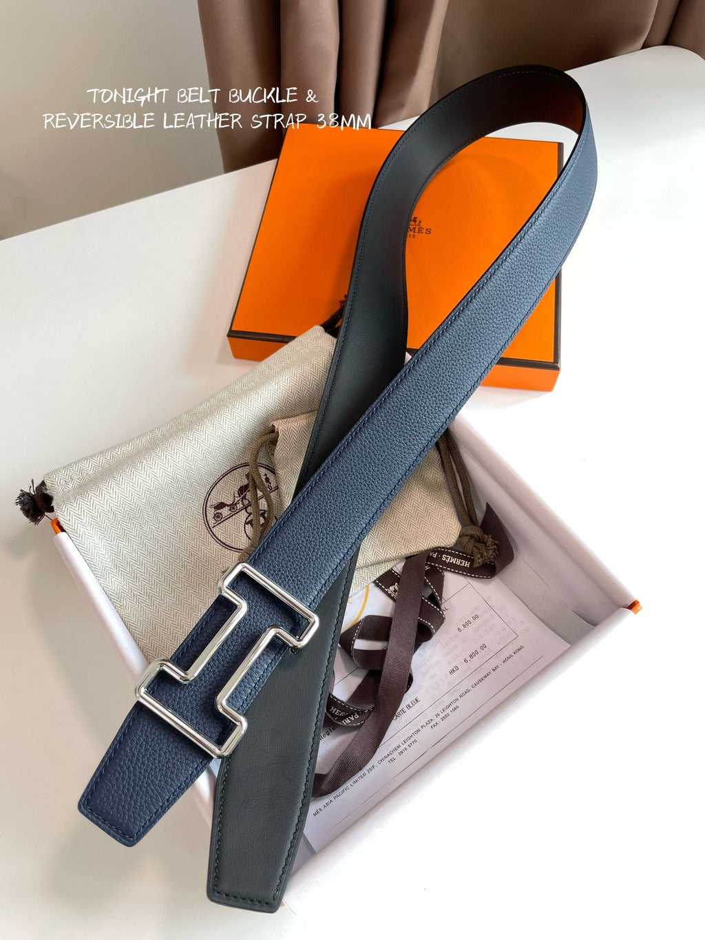 Hermes H074562CUZ3 Constance belt buckle & Reversible leather strap 38 mm H990013