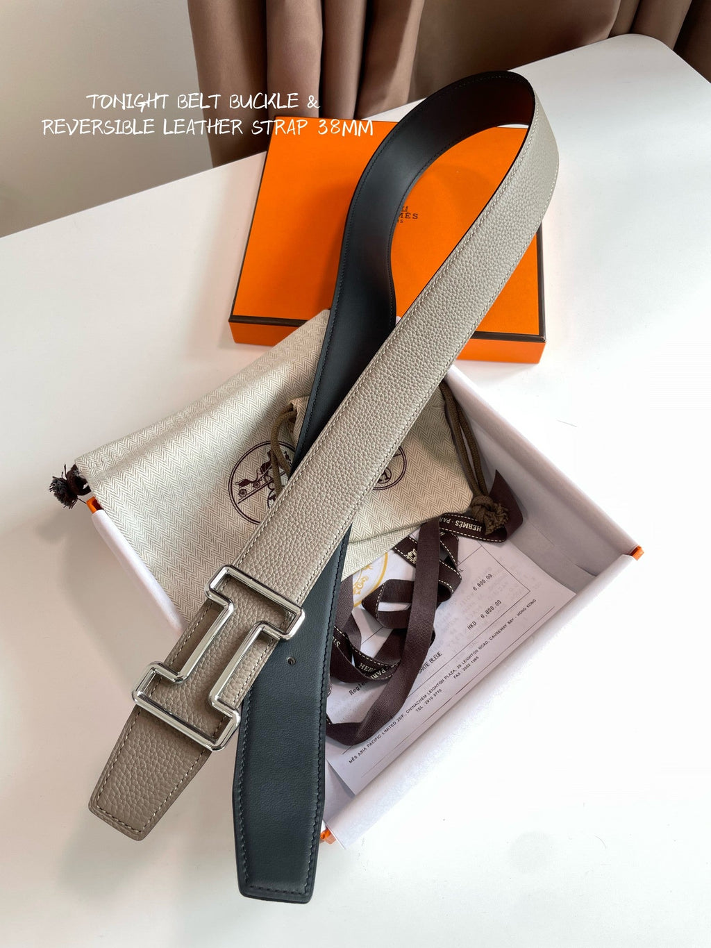 Hermes H074562CUZ3 Constance belt buckle & Reversible leather strap 38 mm H990014