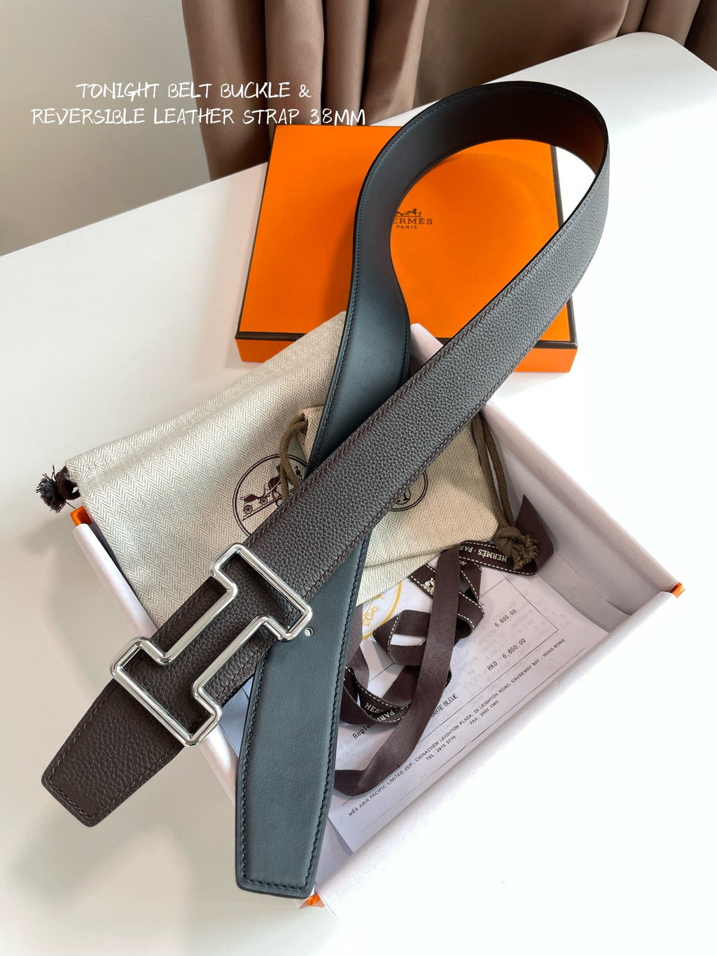 Hermes H074562CUZ3 Constance belt buckle & Reversible leather strap 38 mm H990015