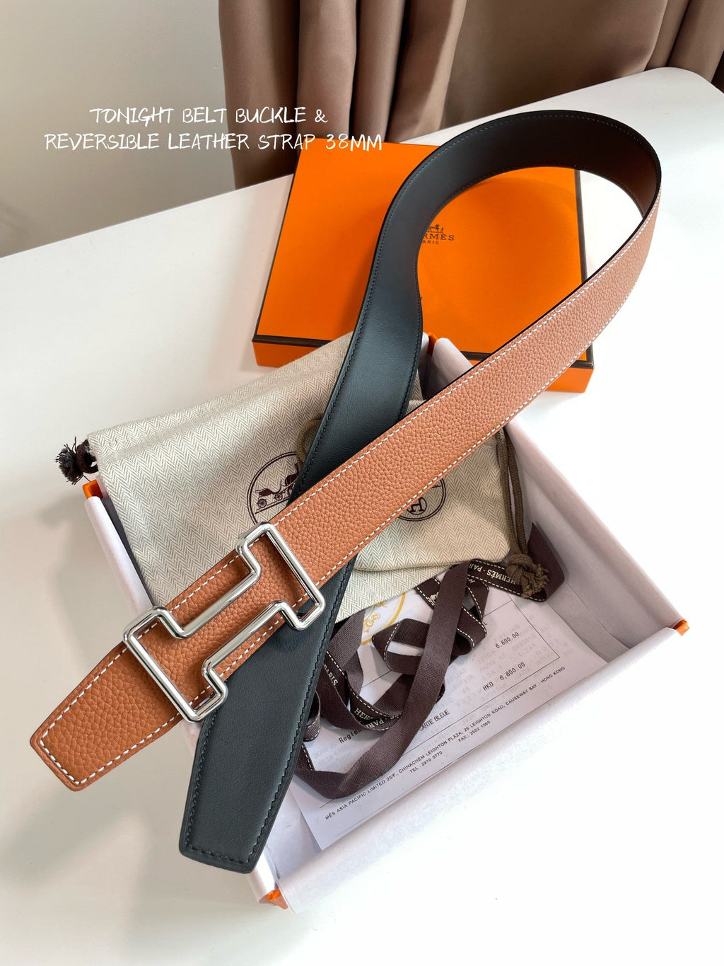 Hermes H074562CUZ3 Constance belt buckle & Reversible leather strap 38 mm H990016