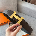 Hermes H074562CUZ3 Constance belt buckle & Reversible leather strap 38 mm H990029 - Gold / '--Please Select-- - View 1