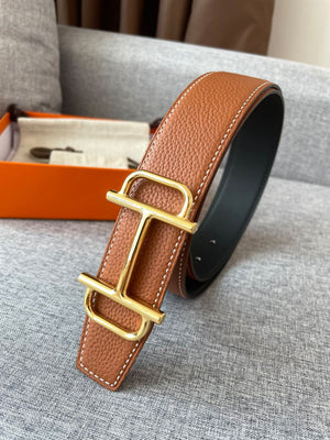 Hermes H074562CUZ3 Constance belt buckle & Reversible leather strap 38 mm H990031 - Gold / '--Please Select-- - View 1
