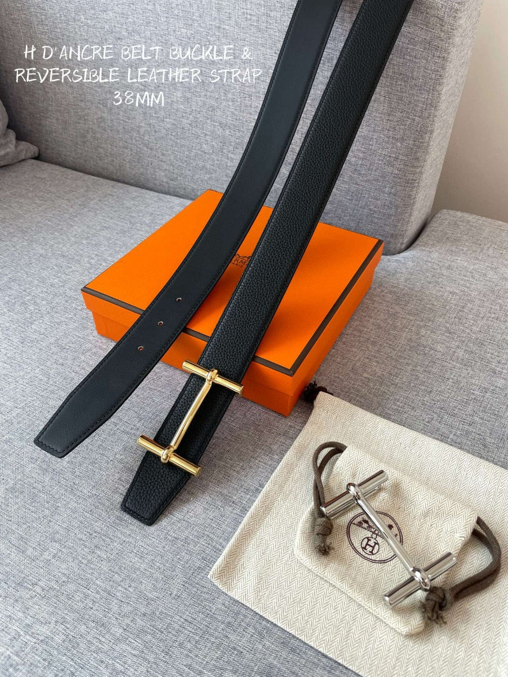 Hermes H074562CUZ3 Constance belt buckle & Reversible leather strap 38 mm H990035